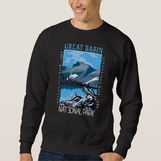 Great Basin National Park Nevada Distresressed Vin Sweatshirt (Vorderseite)