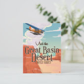 Great Basin Wüste Vintage Reiseplakat. Postkarte (Stehend Vorderseite)