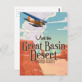 Great Basin Wüste Vintage Reiseplakat. Postkarte (Vorne/Hinten)
