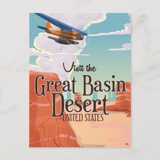 Great Basin Wüste Vintage Reiseplakat. Postkarte (Vorderseite)
