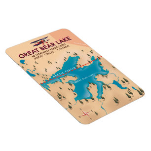 Great Bear Lake, Kanada, Karte Reiseplakat Kunst Magnet