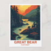 Great Bear Rainforest Canada Illustration Travel Postkarte (Vorderseite)