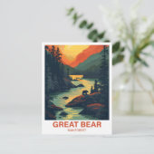 Great Bear Rainforest Canada Illustration Travel Postkarte (Stehend Vorderseite)