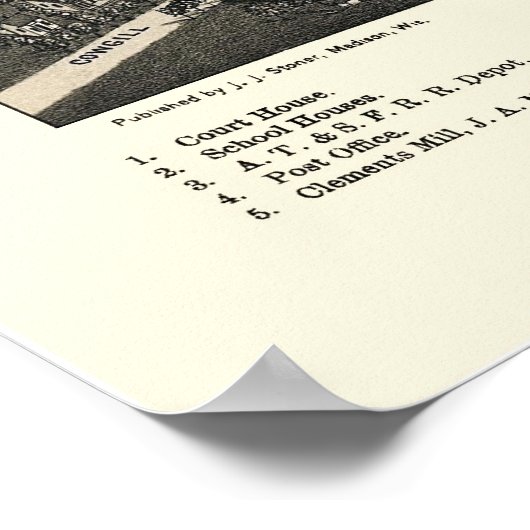 Great Bend, KS Panoramic Karte - 1882 Poster (Ecke)