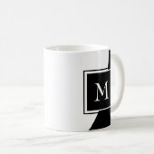 Great Black and White Monogram Kaffeetasse (VorderseiteRechts)