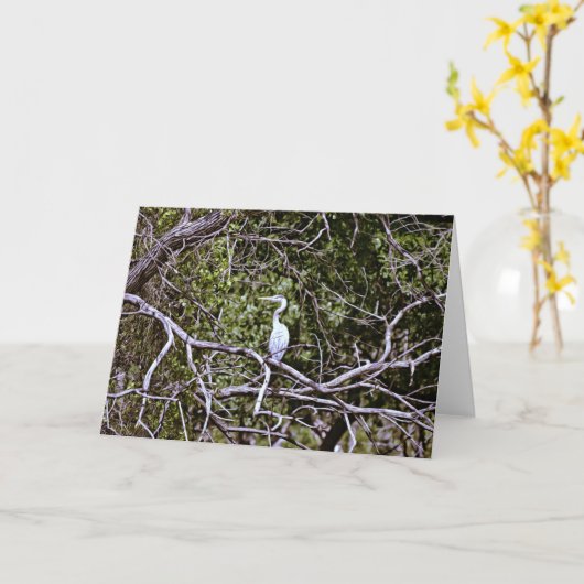 Great Blue Heron 1 Scripture Card Psalm 92:4 Karte (Gelbe Blume)