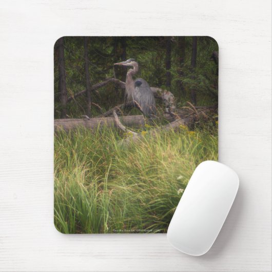 Great Blue Heron 8917 Mousepad (Mit Mouse)