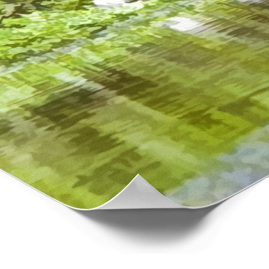 Great Blue Heron am Teich Poster (Ecke)