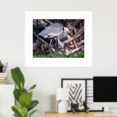 Great Blue Heron and Palm Tree Poster (Heimbüro)