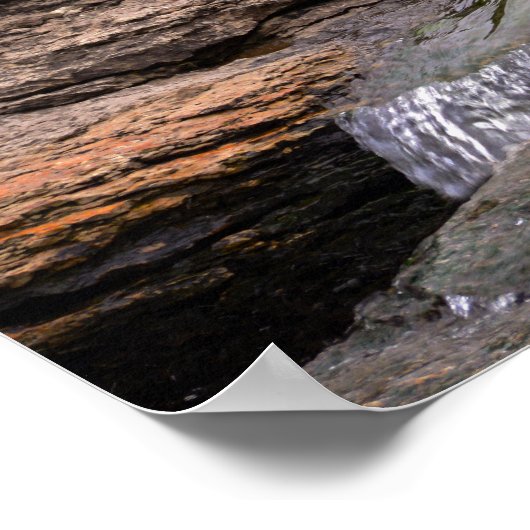 Great Blue Heron at Falls Poster (Ecke)