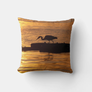 Great Blue Heron at Sunset Pillow Kissen