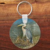 Great Blue Heron Bird Schlüsselanhänger (Vorderseite)