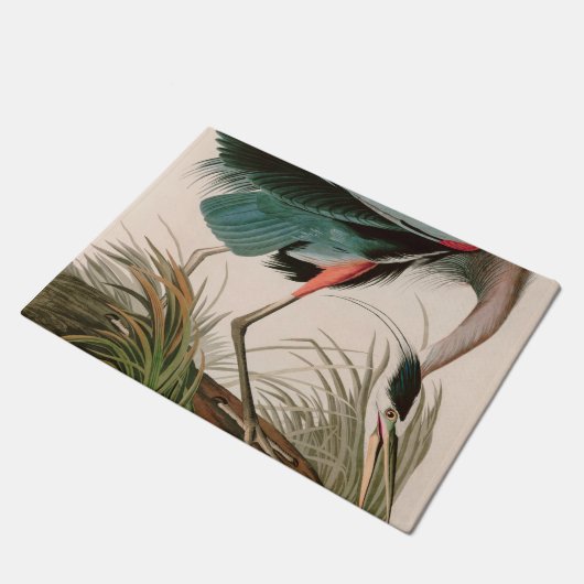 Great Blue Heron Birds of America Audubon Print Fußmatte (Schrägansicht)