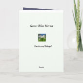 Great Blue Heron Birthday Karte (Rückseite)
