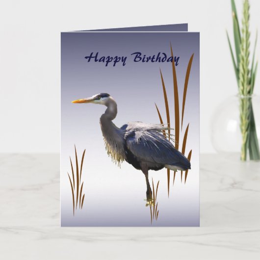 Great Blue Heron Birthday Karte (Vorderseite)