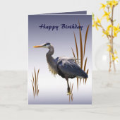 Great Blue Heron Birthday Karte (Gelbe Blume)