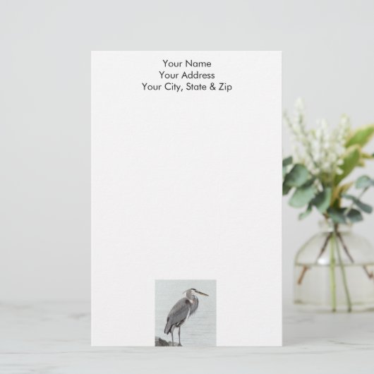Great Blue Heron Briefpapier (Stehend Vorderseite)