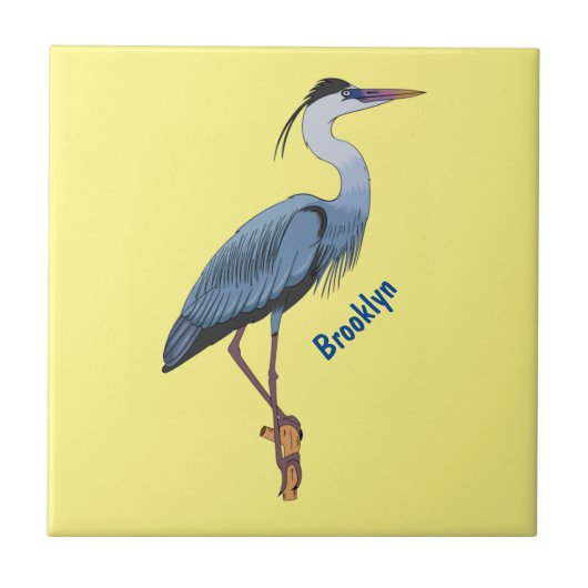 Great blue heron cartoon illustration  fliese (Vorderseite)