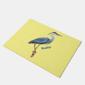 Great blue heron cartoon illustration fußmatte (Schrägansicht)