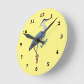 Great blue heron cartoon illustration runde wanduhr (Winkel)