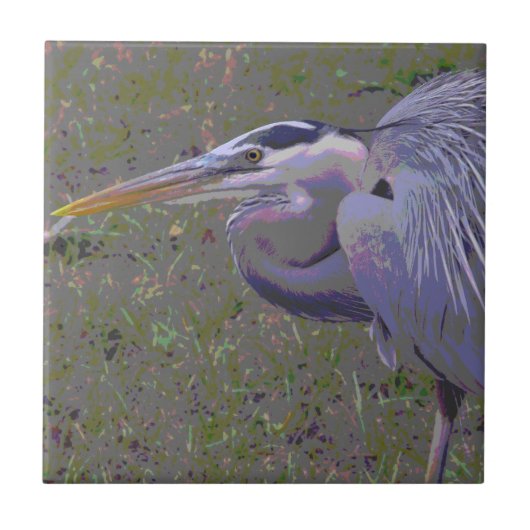 Great Blue Heron Challenge Fliese (Vorderseite)
