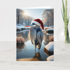 GREAT BLUE HERON CHRISTMAS - WILDLIFE WINTER FEIERTAGSKARTE