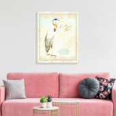 Great Blue Heron Coastal Beach - Wasserfarben Art Leinwanddruck (Insitu (Wohnzimmer))