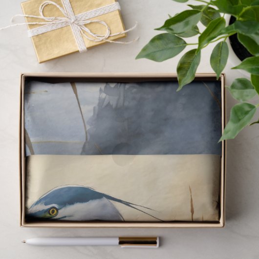 Great Blue Heron Decoupage Seidenpapier (Geschenk)