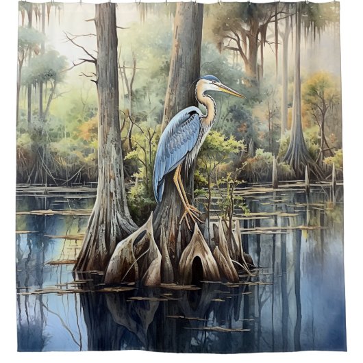 Great Blue Heron Duschvorhang (Vorderseite)