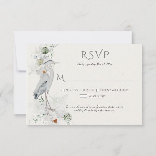 Great Blue Heron Ethereal UAWG RSVP Karte (Vorderseite)