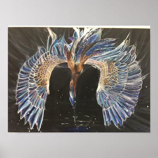 Great Blue Heron Fishing Poster (Vorne)