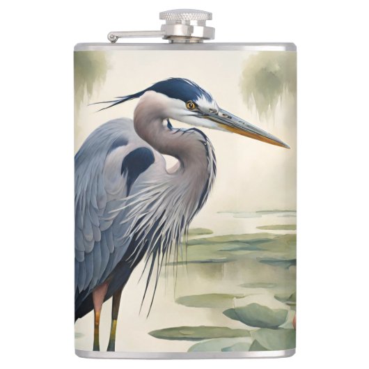 Great Blue Heron Flachmann (Vorderseite)