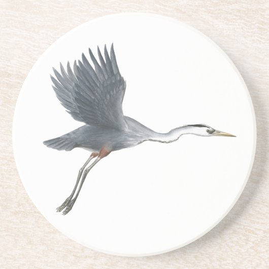 Great Blue Heron Flight Sandstone Untersetzer (Vorne)