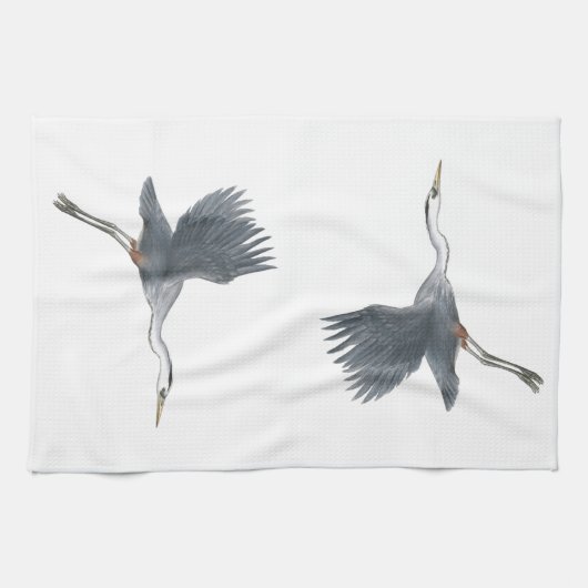 Great Blue Heron Flying Geschirrtuch (Horizontal)