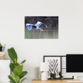Great Blue Heron Flying Poster (Heimbüro)