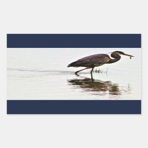 Great Blue Heron Foto Rechteckiger Aufkleber