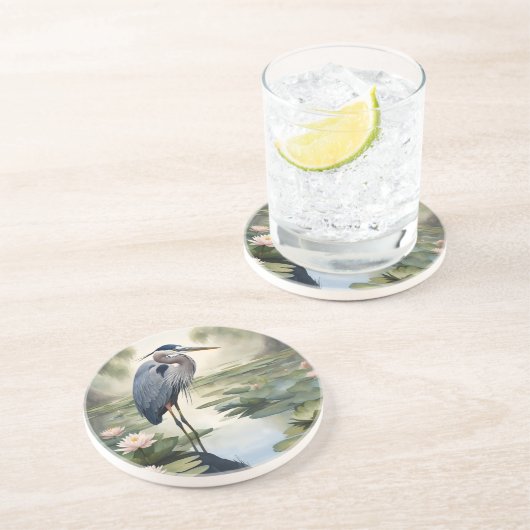 Great Blue Heron Getränkeuntersetzer (Seite)