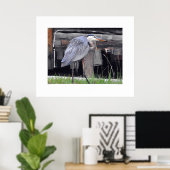 Great Blue Heron Gewartet Poster (Heimbüro)