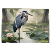 Great Blue Heron Große Geschenktüte (Rückseite)