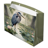 Great Blue Heron Große Geschenktüte (Rückseite Schrägansicht)