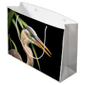 Great Blue Heron Große Geschenktüte (Rückseite Schrägansicht)