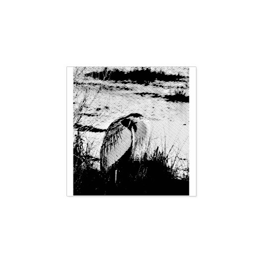 Great Blue Heron Gummistempel (Prägung)