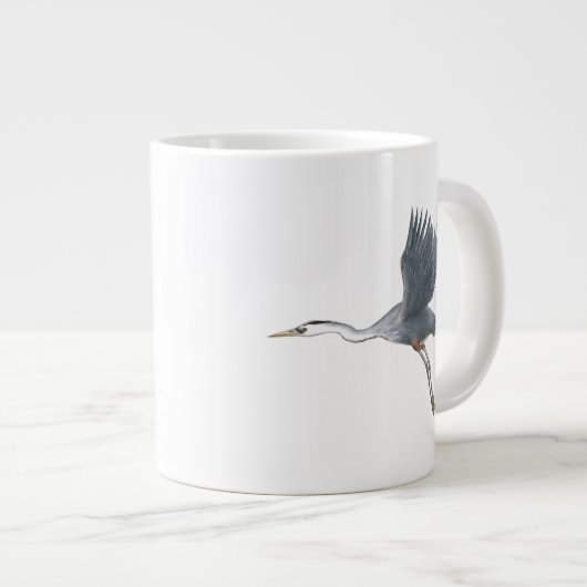 Great Blue Heron in Flight Jumbo-Tasse (Vorderseite Rechts)