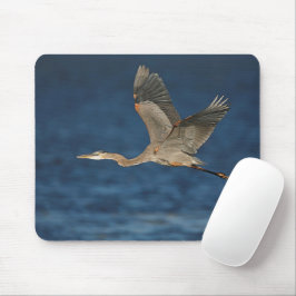Great Blue Heron in Flight Mouse Pad Mousepad