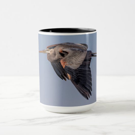 Great Blue Heron in Flug Tasse (Zentrum)