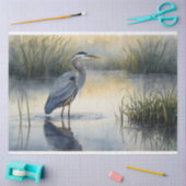 Great Blue Heron in Marsh Decoupage Seidenpapier (Basteln)
