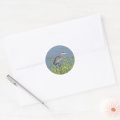 Great Blue Heron in River. Runder Aufkleber (Umschlag)