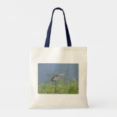 Great Blue Heron in River. Tragetasche (Rückseite)