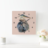 Great Blue Heron individuell anpassbar Quadratische Wanduhr (Zuhause)