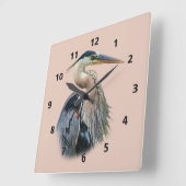 Great Blue Heron individuell anpassbar Quadratische Wanduhr (Winkel)